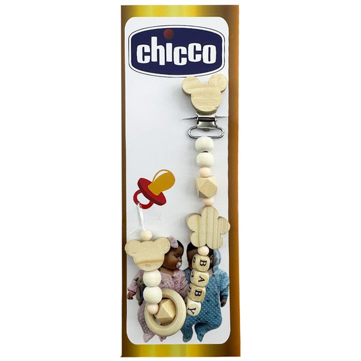 زنجیر پستانک چوبی طرح میکی چیکو Chicco